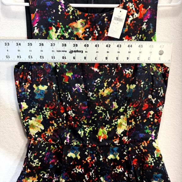 Gap Women's Confetti fit & flare Black Floral Printed Sundress Womens Size 0 NEW - Picture 8 of 10